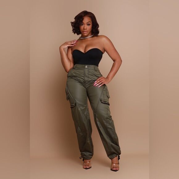 Swank A Posh Meet The Band Cargo Pants - Olive size small NWT in packaging - Picture 1 of 10